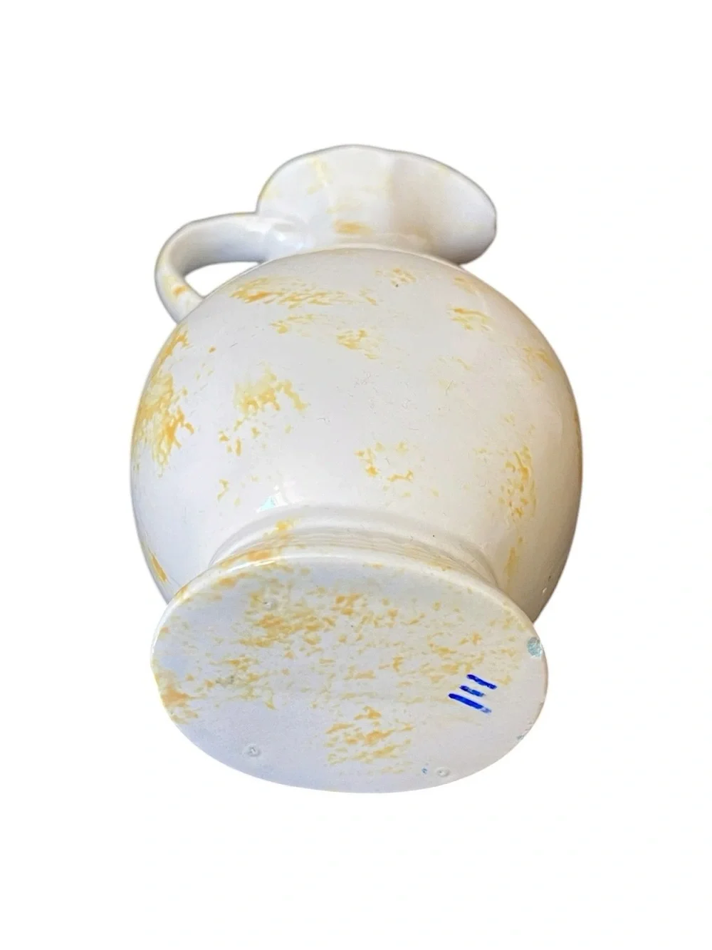VINTAGE CERAMIC VASE WITH YELLOW CANARY BIRDS